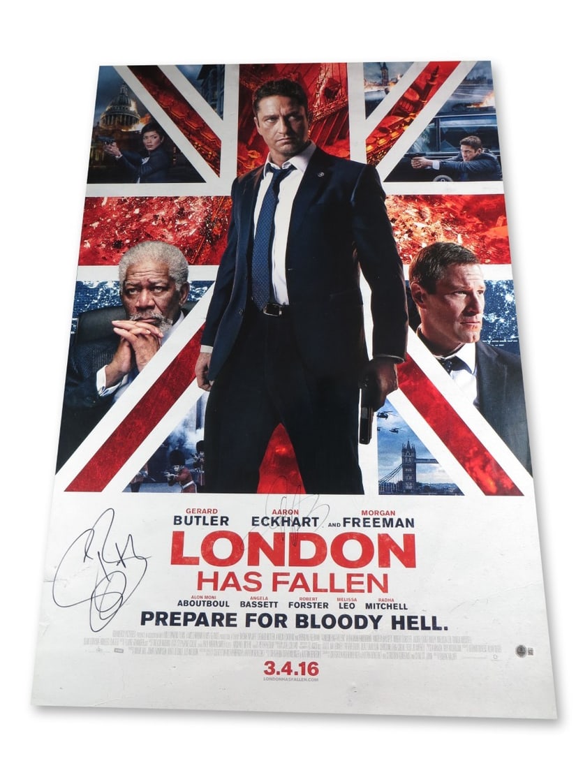 Gerard Butler Aaron Eckhart Signed 27x40 Poster Beckett Authenticated (1 of 3)