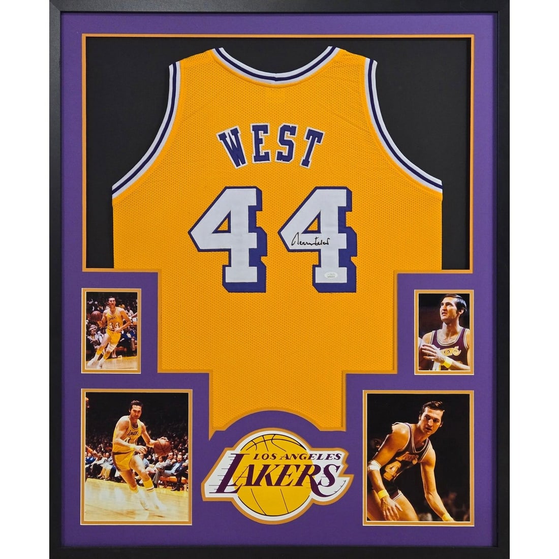 Jerry West Autographed Framed Jersey JSA Certified Los Angeles Lakers (1 of 2)