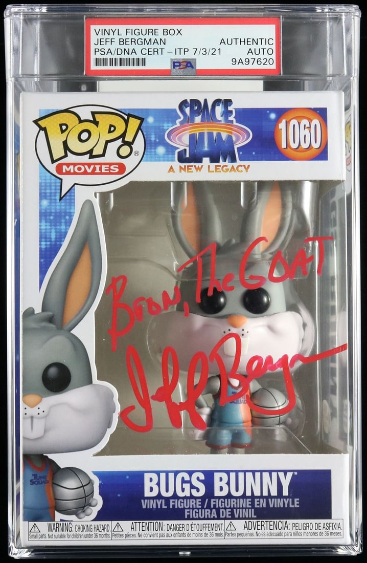 Jeff Bergman Signed Funko Pop #1060 PSA/DNA Space Jam Bugs Bunny: Jeff Bergman Signed Funko Pop #1060 PSA/DNA Space Jam Bugs Bunny This Funko Pop #1060 features the signature of Jeff Bergman, who voiced Bugs Bunny in the beloved movie Space Jam: A New Legacy. The au