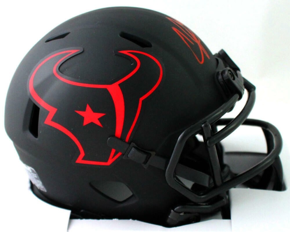 Andre Johnson Houston Texans Mini Helmet Signed JSA Authenticated: Andre Johnson Houston Texans Mini Helmet Signed JSA Authenticated This Houston Texans Eclipse Speed Mini Helmet is signed by the legendary player Andre Johnson, showcasing a unique red design. The ite