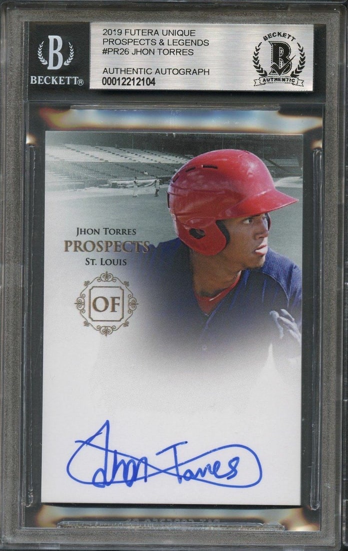 2019 Futera Unique Jhon Torres Autographed Card BAS Beckett Authenticated: 2019 Futera Unique Jhon Torres Autographed Card BAS Beckett Authenticated This is a 2019 Futera Unique autographed card featuring Jhon Torres of the St. Louis Cardinals. The signature has been authent