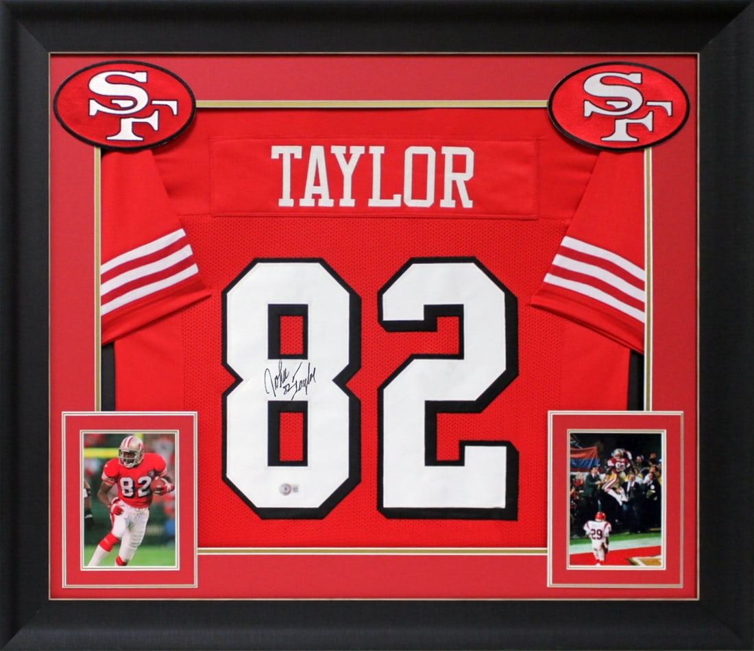 John Taylor Signed San Francisco 49ers Framed Jersey BAS Witnessed (1 of 2)