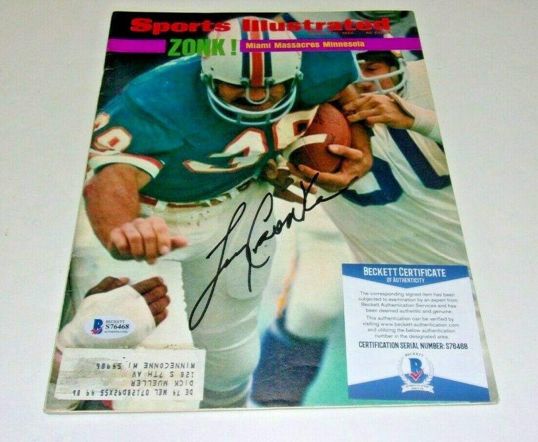 Larry Csonka Miami Dolphins Signed Sports Illustrated Beckett COA (1 of 1)