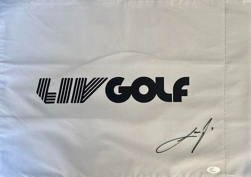 Joaquin Niemann Signed LIV Golf Flag JSA Certified 2020 Masters: Joaquin Niemann Signed LIV Golf Flag JSA Certified 2020 Masters This is an official LIV Golf pin flag signed by professional golfer Joaquin Niemann. The flag commemorates the 2020 Masters and features