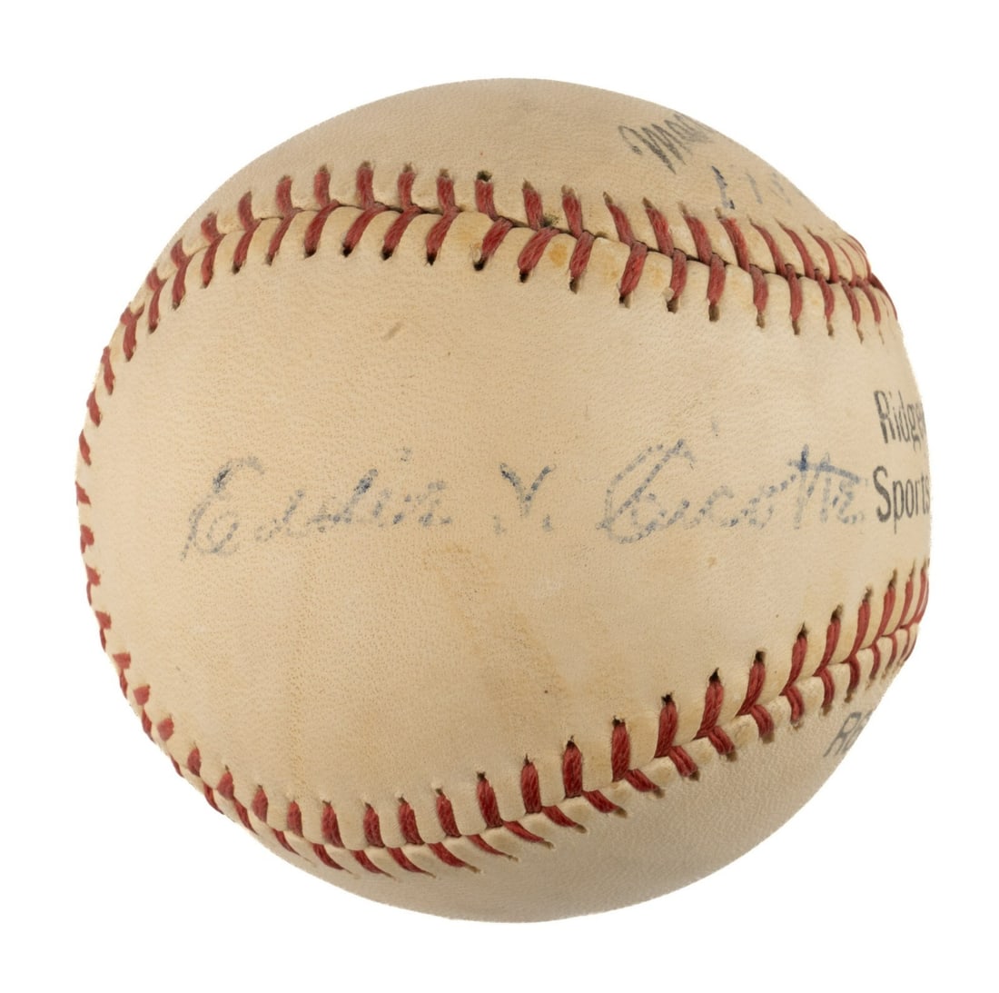 Eddie Cicotte Signed Baseball 1919 Black Sox JSA Authenticated: Eddie Cicotte Signed Baseball 1919 Black Sox JSA Authenticated This is a vintage baseball signed by Eddie Cicotte, a key figure in the notorious 1919 "Black Sox" scandal, where players conspired to th