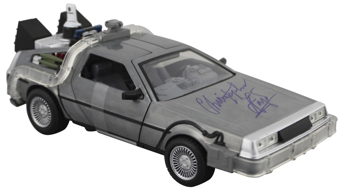 Christopher Lloyd Signed 1:24 Die Cast DeLorean BAS Witnessed (1 of 10)