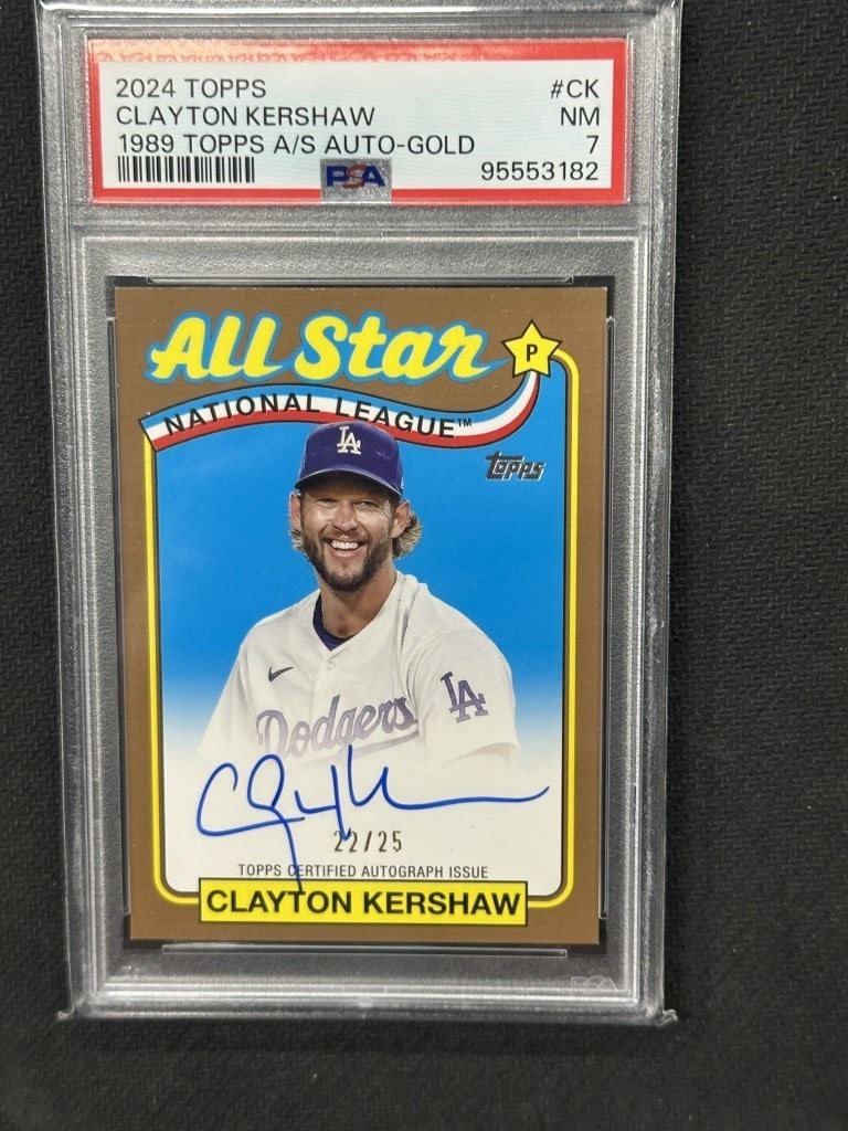 Clayton Kershaw 2024 Topps 89 Throwback Gold Auto PSA 7 #CK (1 of 2)