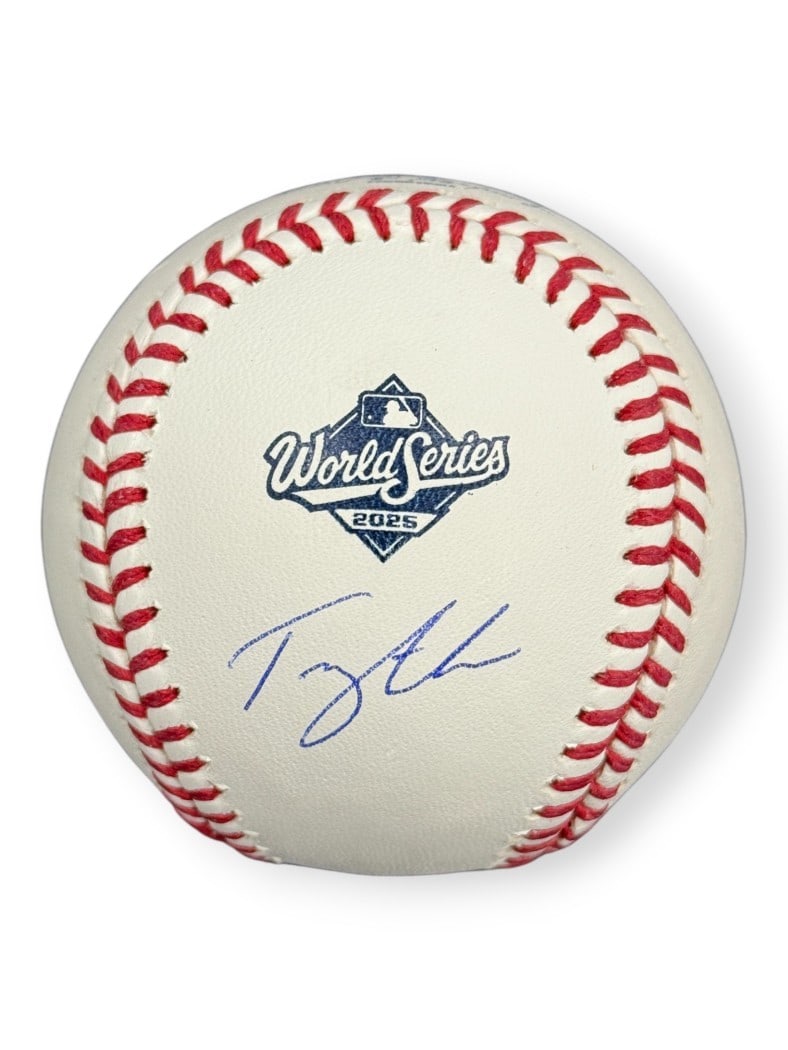 Tommy Edman Signed 2025 World Series Baseball Tristar Authentic Dodgers (1 of 3)