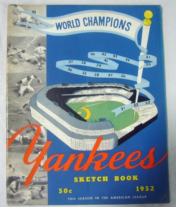 Authentic 1952 New York Yankees Sketch Book Program Yearbook (1 of 2)