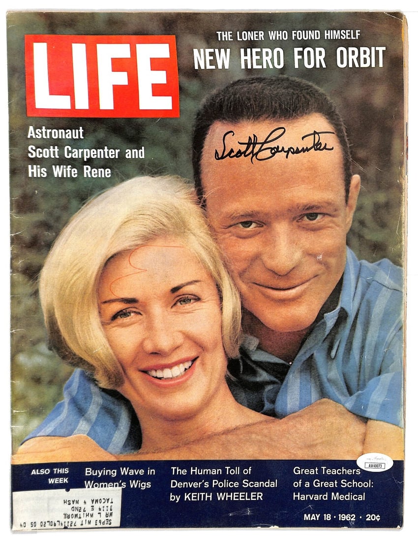 Scott Carpenter Signed Life Magazine Original JSA Authenticated (1 of 2)