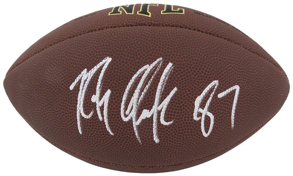 Rob Gronkowski Signed Wilson Super Grip NFL Football with Hologram: Rob Gronkowski Signed Wilson Super Grip NFL Football with Hologram Capture the spirit of the game with this Rob Gronkowski signed Wilson Super Grip full-size NFL football. This original football featu