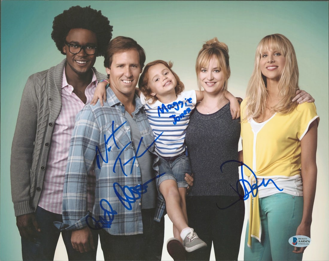 Ben & Kate Signed 11x14 Photo with Nat Faxon & Others BAS Certified: Ben & Kate Signed 11x14 Photo with Nat Faxon & Others BAS Certified This stunning 11x14 photograph features the autographs of Nat Faxon, Maggie Jones, Lucy Punch, and Echo Kellum from the acclaimed se