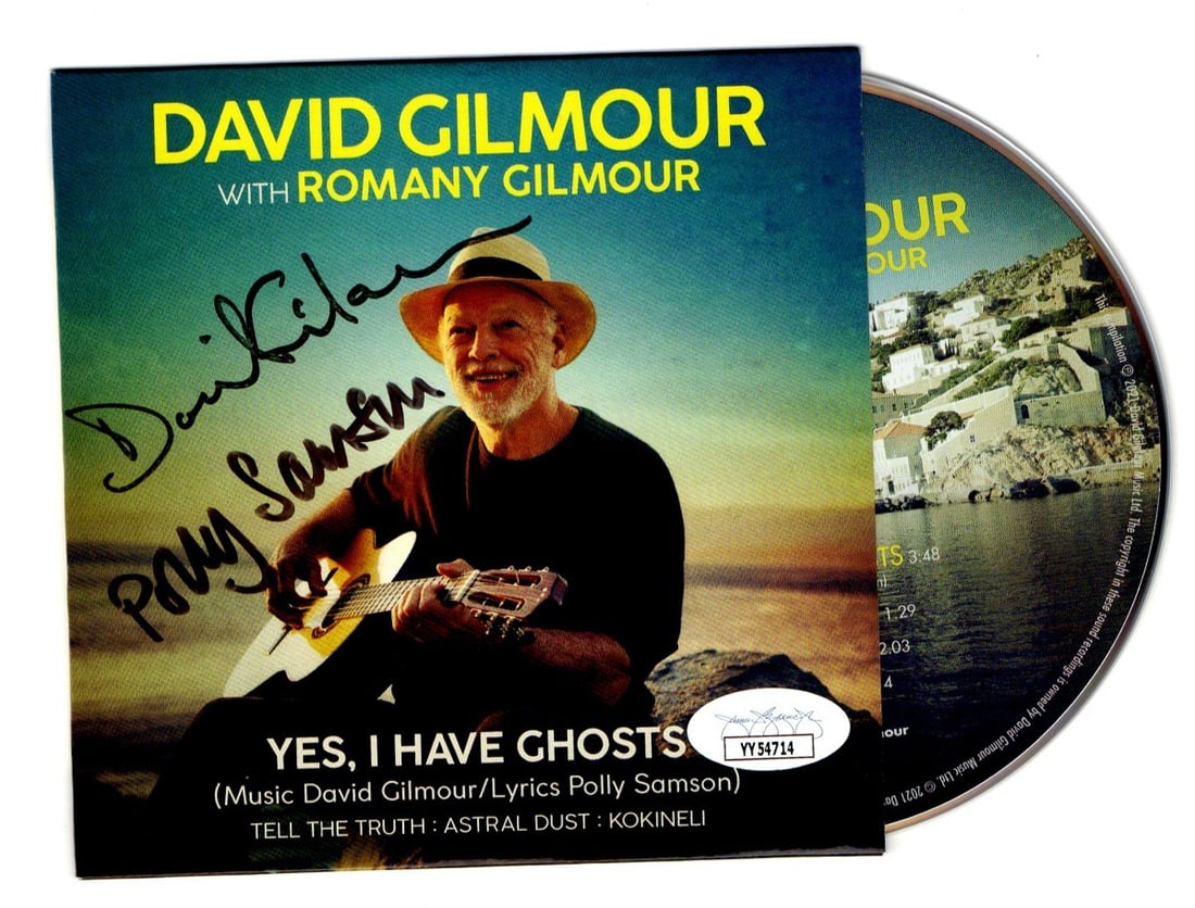 David Gilmour Polly Samson Signed CD Cover Pink Floyd JSA Authentication (1 of 2)