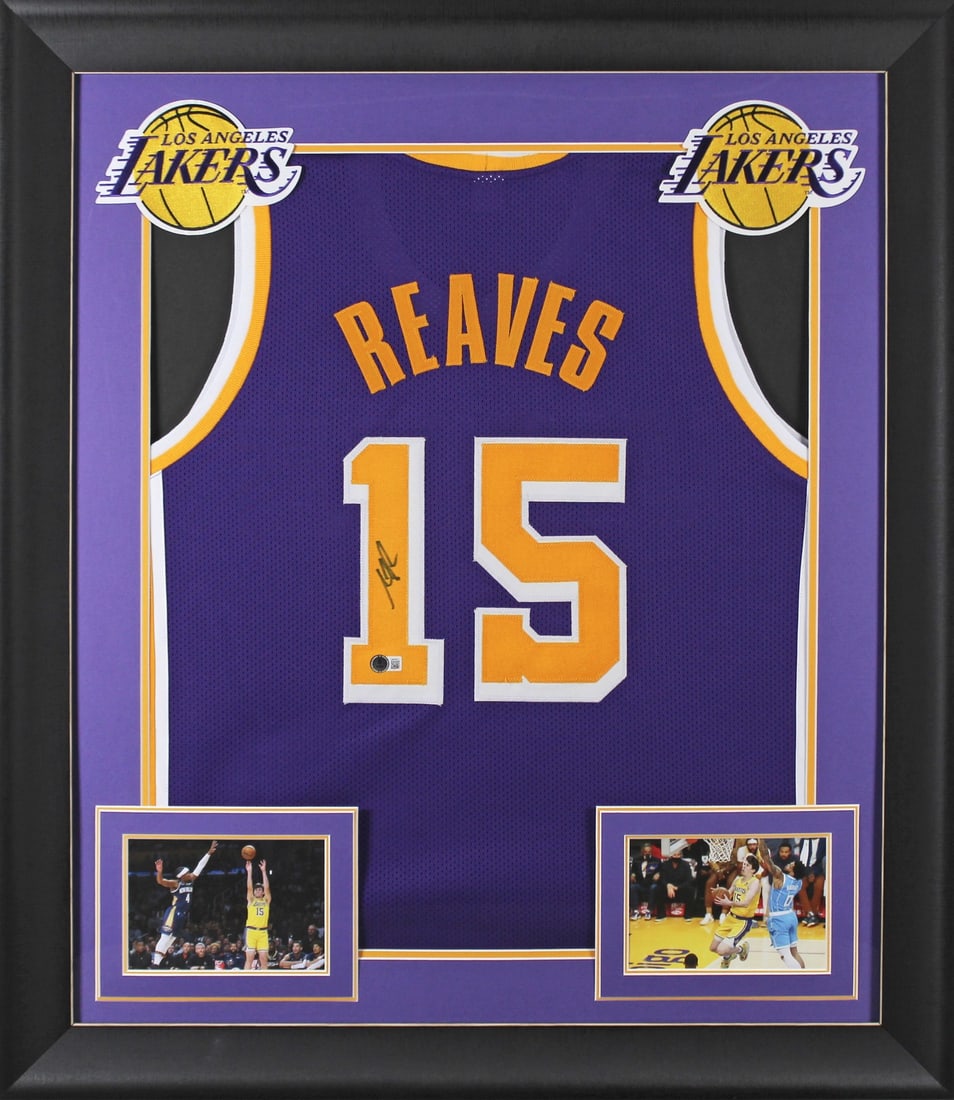 Austin Reaves Signed Los Angeles Lakers Framed Jersey BAS (1 of 2)