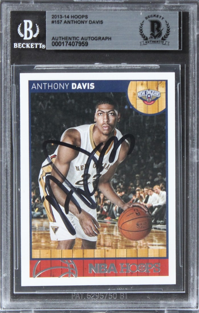 Anthony Davis Signed 2013 Hoops #157 Card New Orleans Pelicans BAS Slabbed (1 of 2)