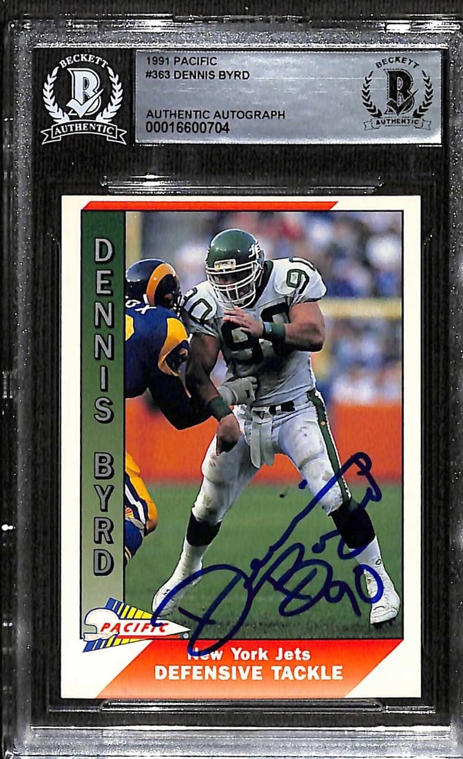 Dennis Byrd Signed 1991 Pacific #363 Football Card Beckett Authenticated (1 of 1)