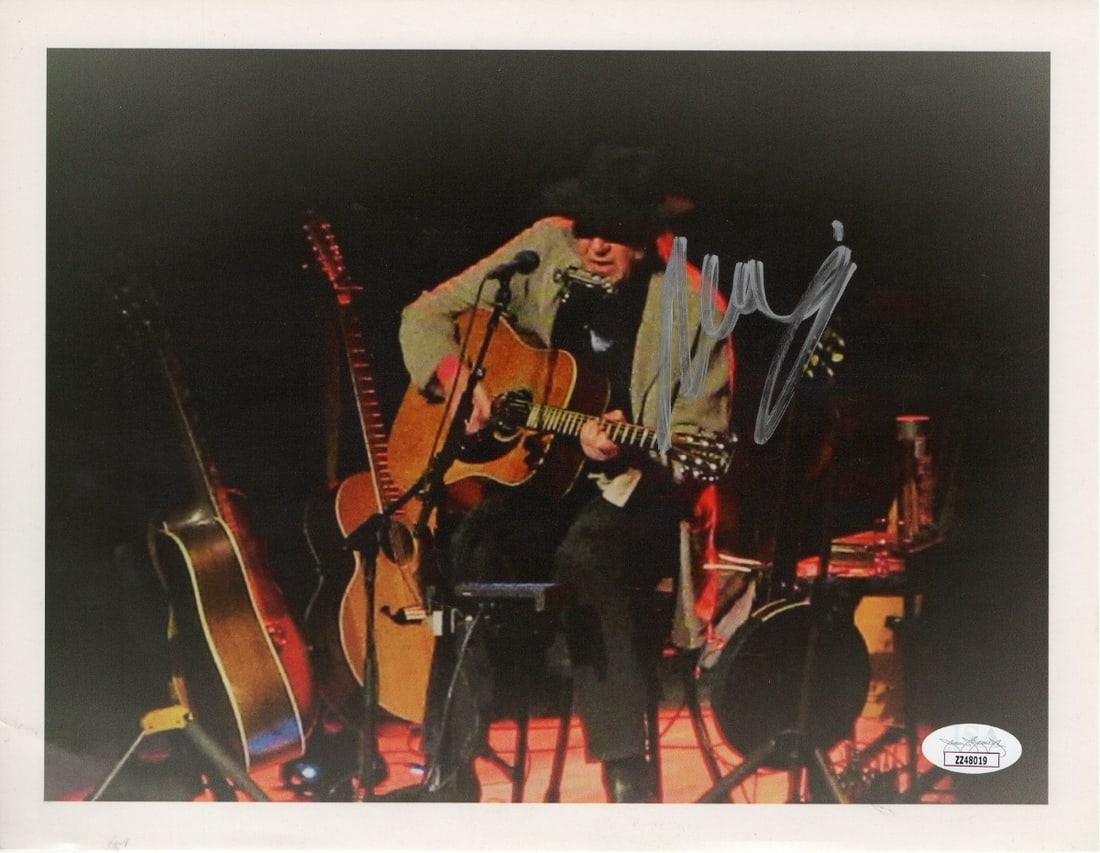 Neil Young Autographed 8.5X11 Stage Photo JSA Authenticated (1 of 2)