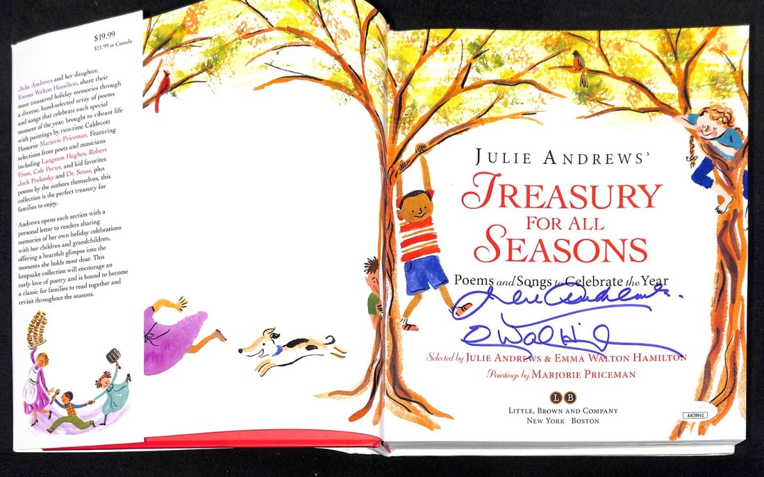 Julie Andrews Signed Treasury For All Seasons Book JSA Authenticated (1 of 4)