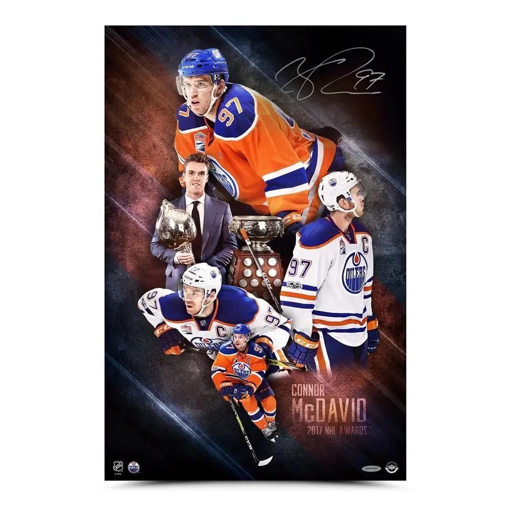 Connor McDavid Autographed 16x24 Photo NHL Awards Oilers Upper Deck (1 of 2)