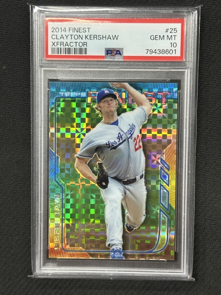 Clayton Kershaw 2014 Topps Finest Xfractor PSA 10 Baseball Card #25 (1 of 2)