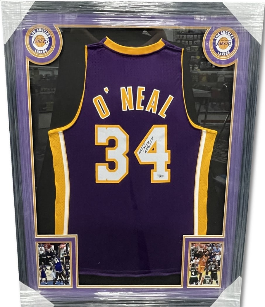 Shaquille O'Neal Signed Lakers Purple Jersey Custom Framed Fanatics Authentic (1 of 4)