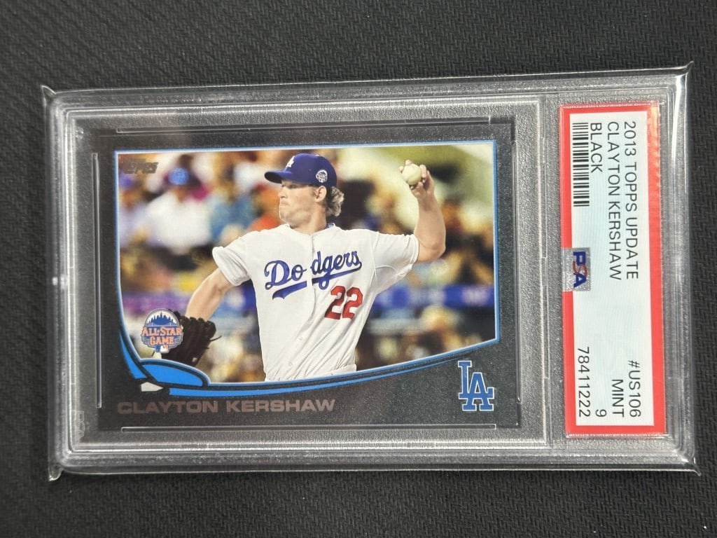 Clayton Kershaw 2013 Topps Update Black Foil PSA 9 Dodgers US106 (1 of 2)