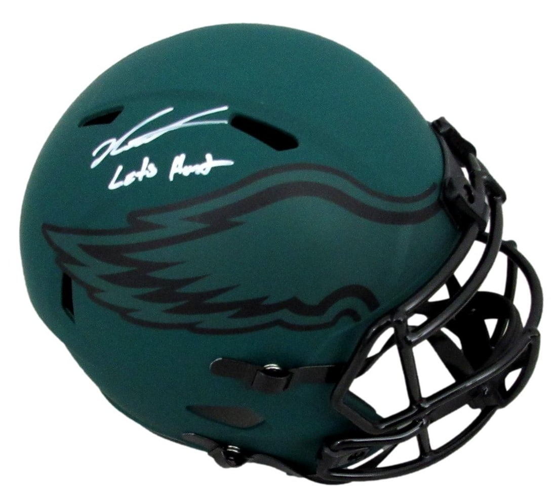 Jalen Carter Signed Inscribed Rave Replica Helmet Eagles PSA/DNA: Jalen Carter Signed Inscribed Rave Replica Helmet Eagles PSA/DNA This is an original Jalen Carter signed and inscribed "Let's Hunt" Rave full-size replica football helmet of the Philadelphia Eagles. T