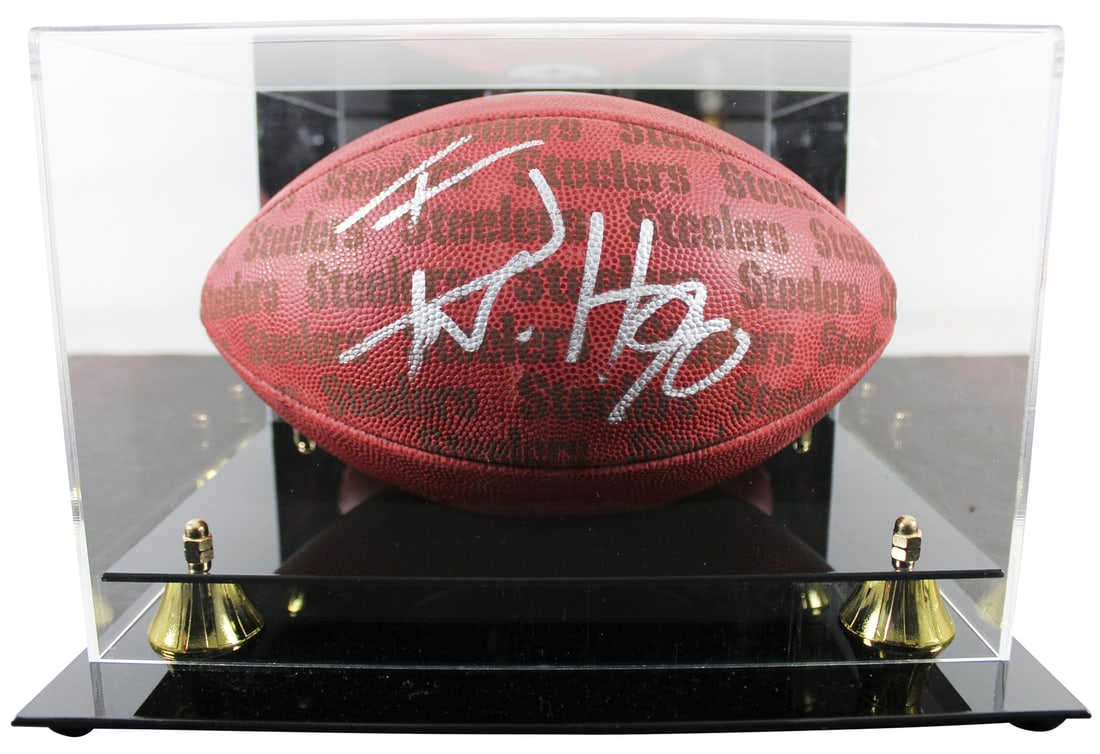 T.J. Watt Signed Pittsburgh Steelers The Duke Football with Beckett Authentication: T.J. Watt Signed Pittsburgh Steelers The Duke Football with Beckett Authentication This officially licensed Wilson "The Duke" Team Showcase Football has been personally signed by T.J. Watt of the Pitt