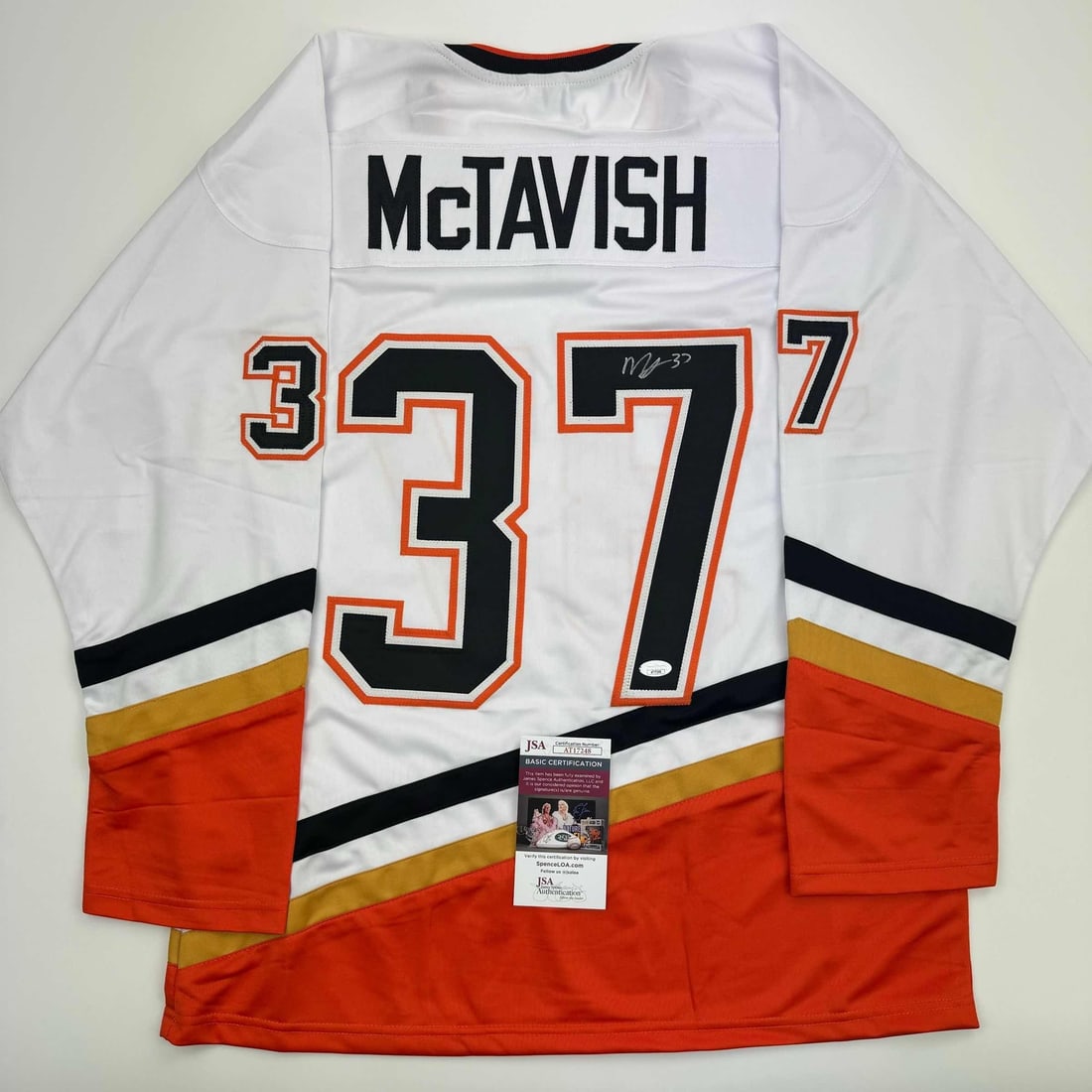Mason McTavish Autographed Anaheim Ducks Jersey JSA COA (1 of 4)