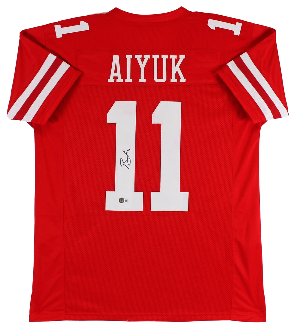 Brandon Aiyuk Signed Red Pro Style Jersey BAS Witnessed San Francisco 49ers (1 of 3)