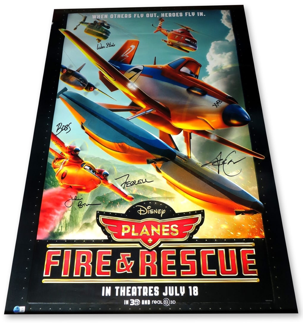 Planes Fire & Rescue Autographed 27X40 Poster by Dane Cook Julie Bowen Wes Studi Beckett (1 of 2)