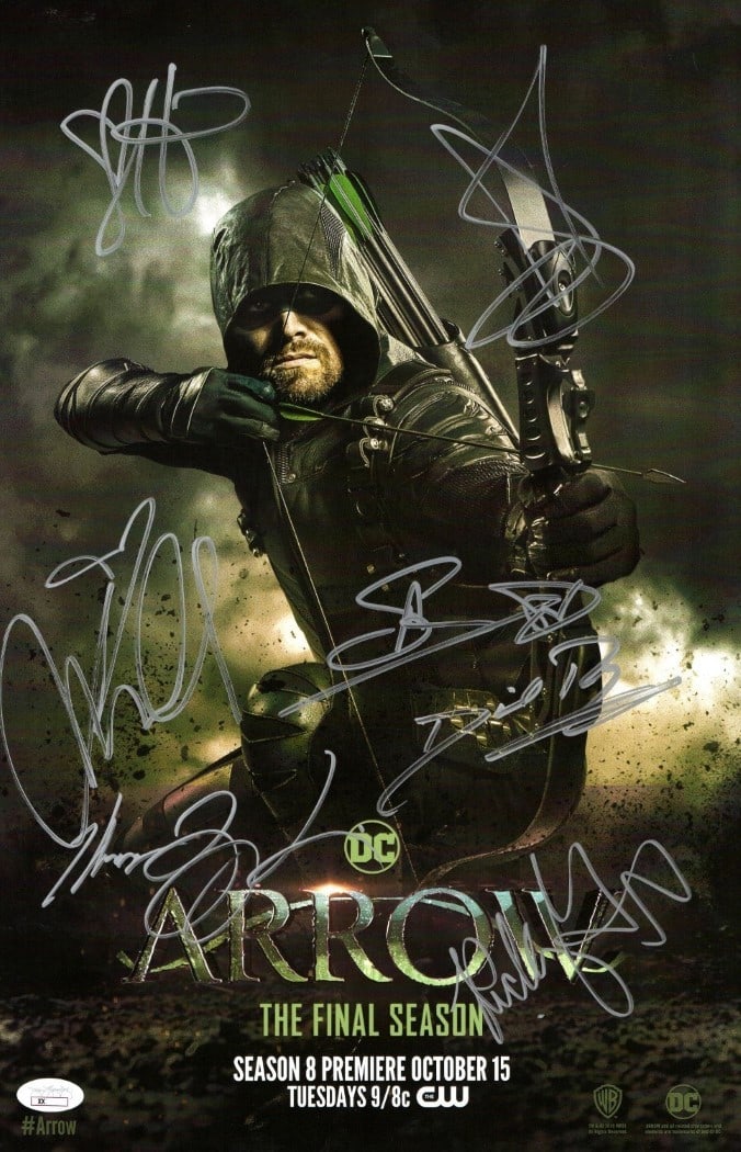 Arrow Cast Autographed 11x17 Poster 7 Signatures JSA Certified (1 of 2)