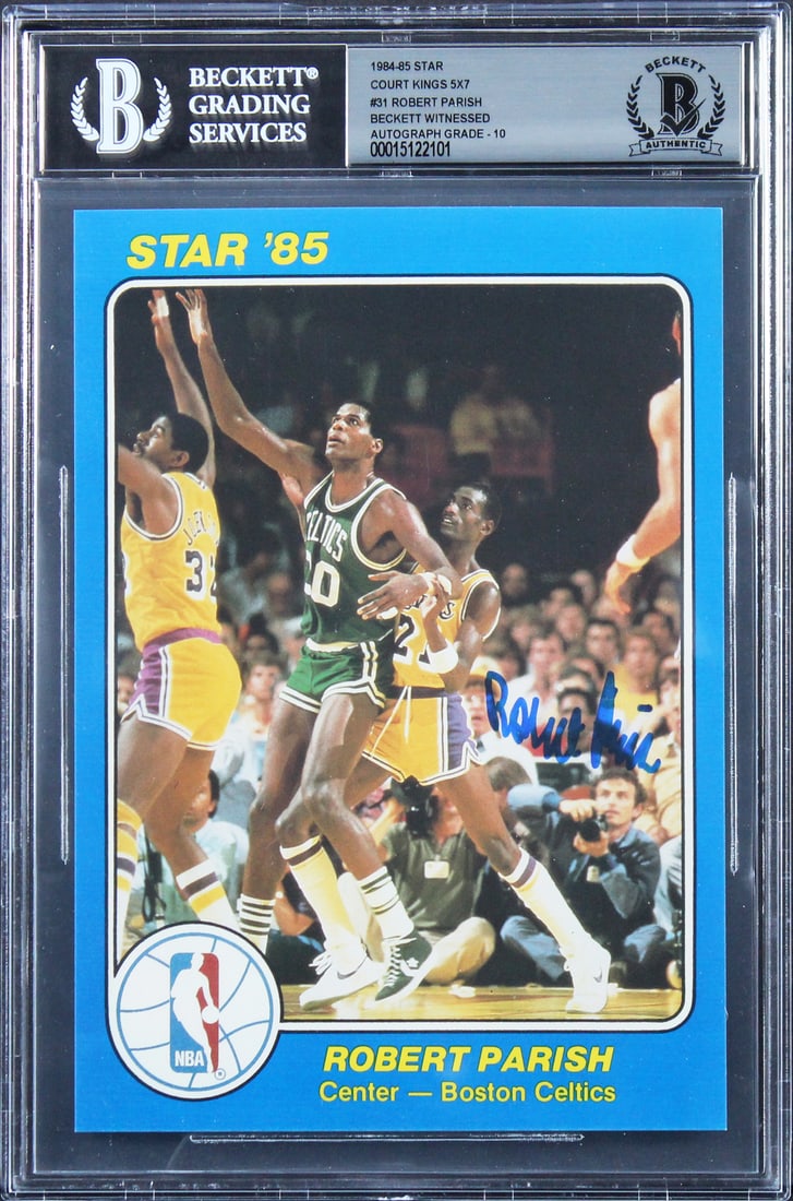 Robert Parish Signed 1984 Star Court Kings 5x7 Card Gem Mint 10 Beckett (1 of 2)