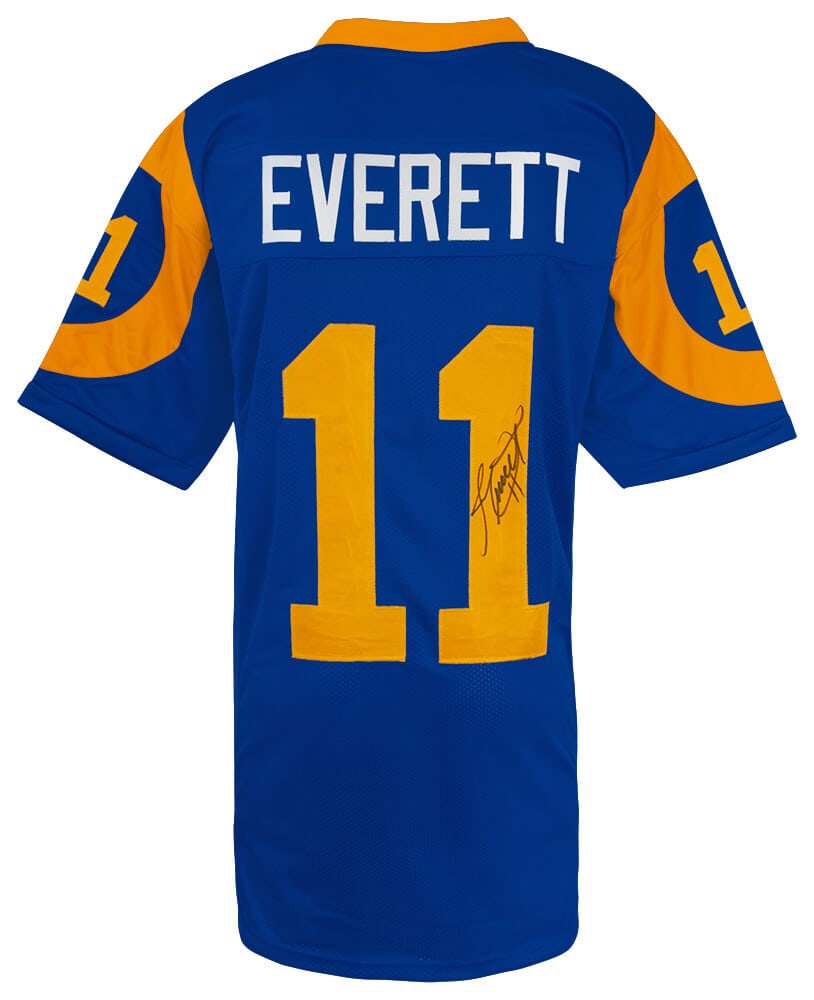 Jim Everett Signed Los Angeles Rams Blue Throwback Jersey with COA (1 of 2)