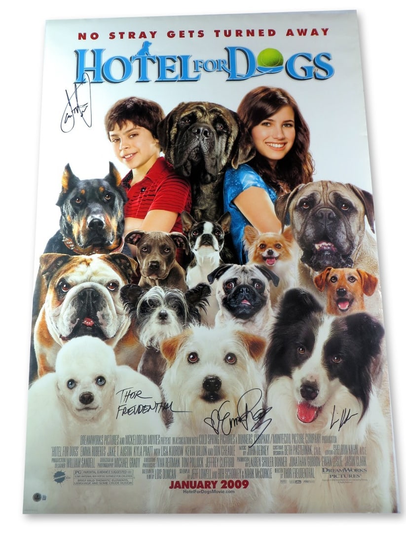 Hotel for Dogs Autographed 27x40 Poster by Kudrow Roberts Austin Beckett Authenticated (1 of 4)