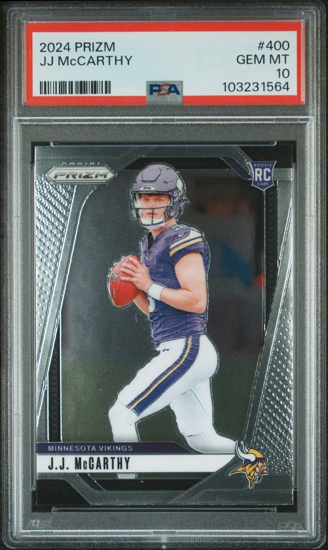 2024 Panini Prizm JJ McCarthy Rookie RC Football Card PSA 10 (1 of 2)