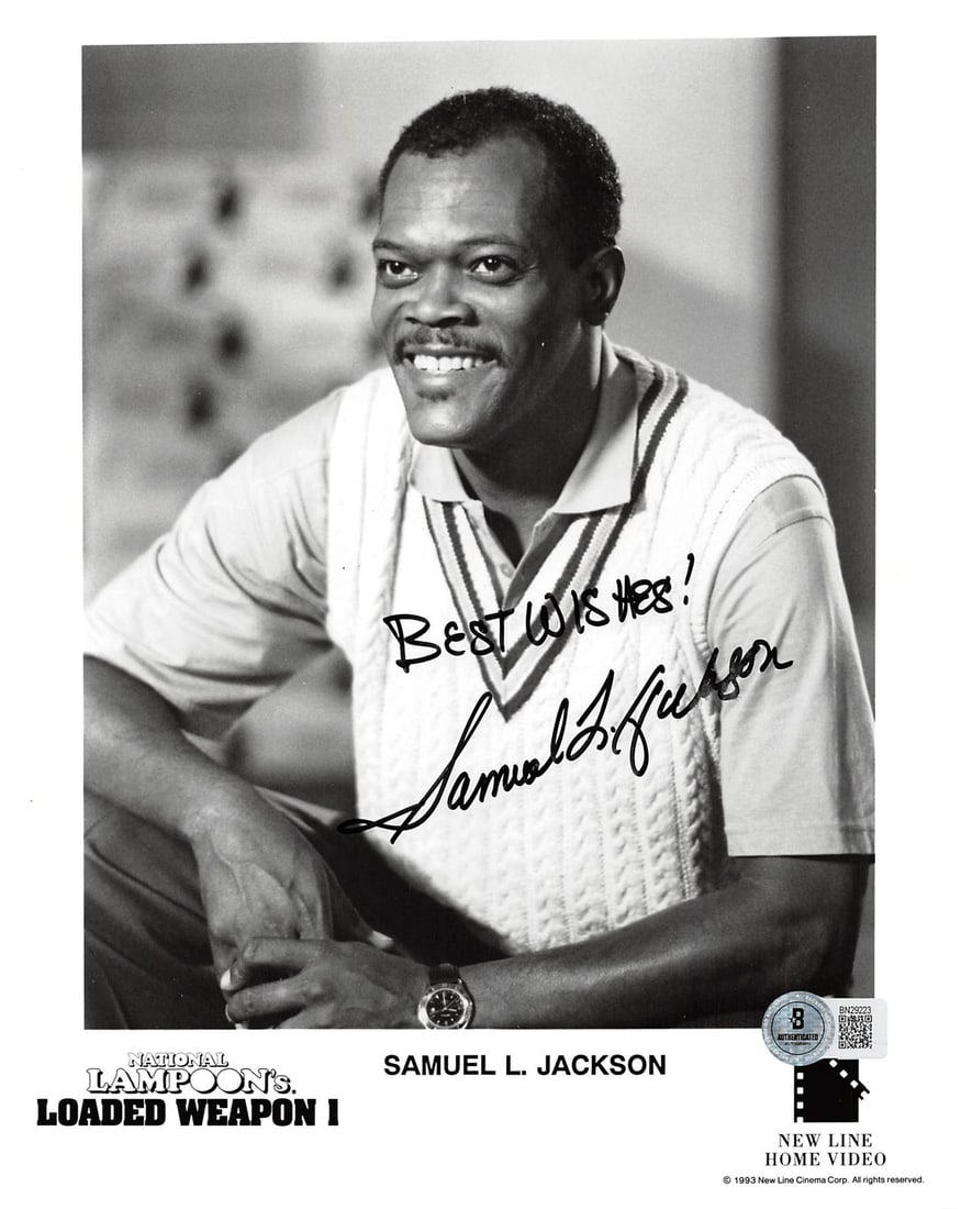 Samuel L. Jackson Signed 8x10 Photo Best Wishes National Lampoon Loaded Weapon 1 BAS (1 of 3)