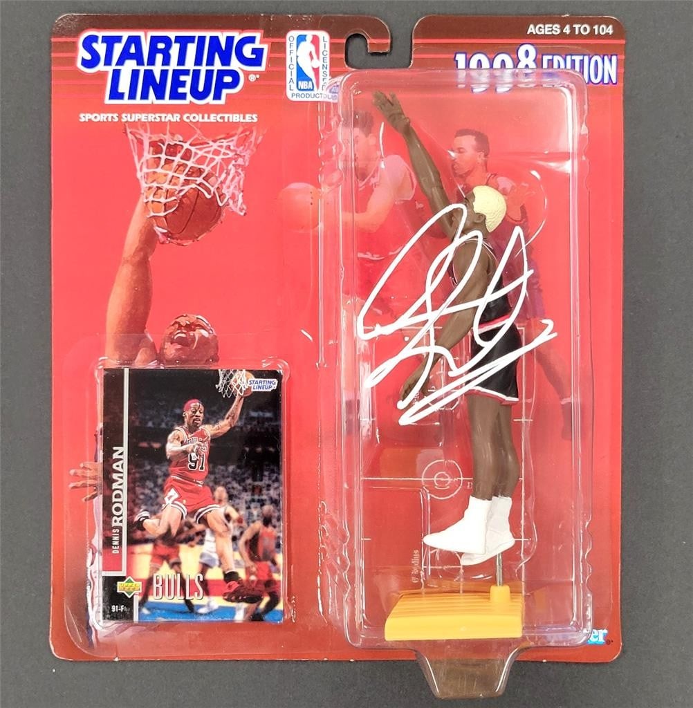 Dennis Rodman 1998 Bulls Signed Starting Lineup Figure Beckett BAS (1 of 4)