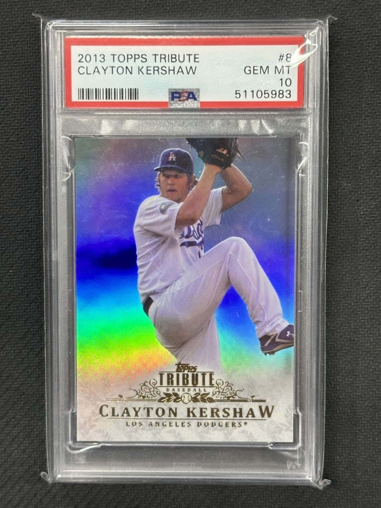 Clayton Kershaw 2013 Topps Tribute Chrome PSA 10 Baseball Card (1 of 2)