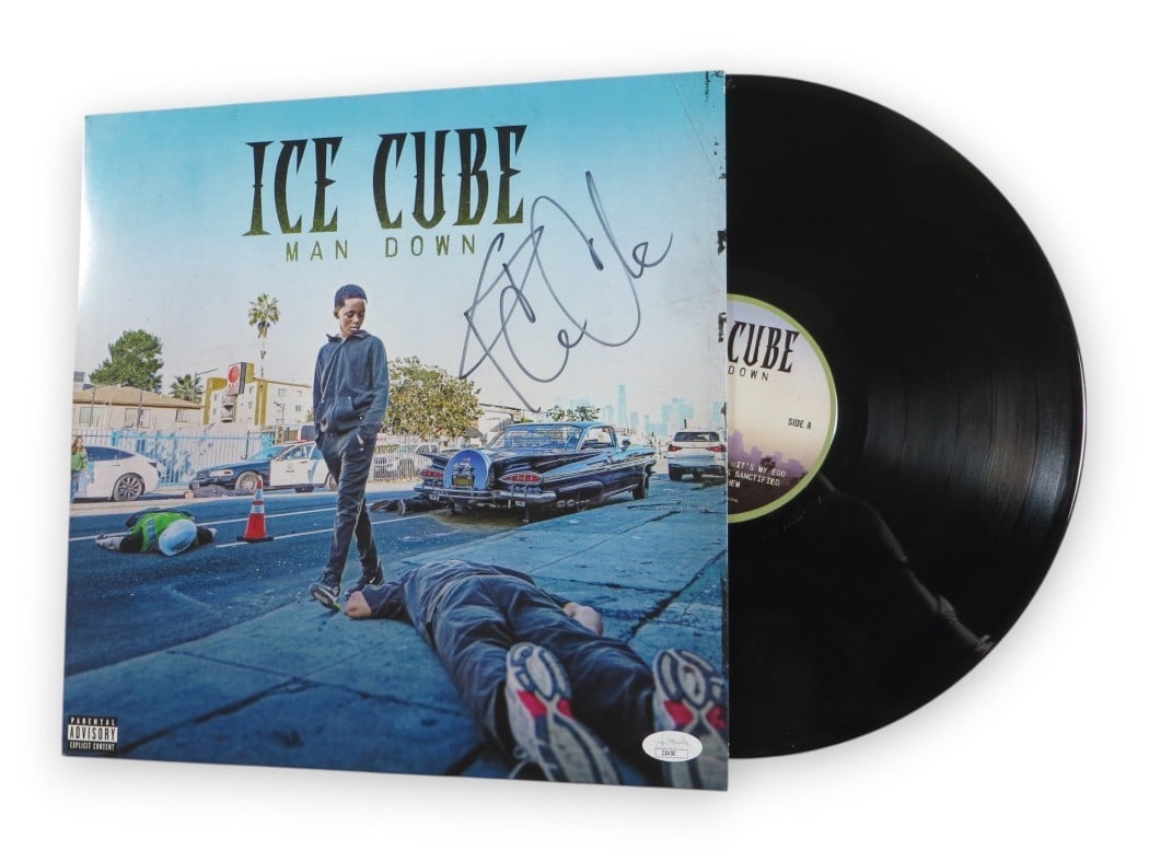 Ice Cube Man Down LP Autographed Album Cover JSA Authenticated (1 of 2)