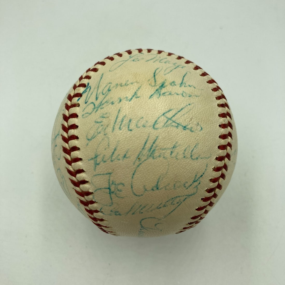 1960 Milwaukee Braves Team Signed Baseball Hank Aaron Eddie Mathews Warren Spahn 25+ Signatures (1 of 9)