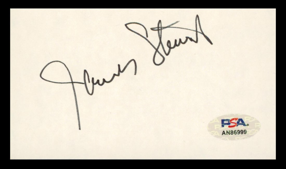 James Stewart It's a Wonderful Life Signed 3x5 Index Card PSA/DNA (1 of 2)