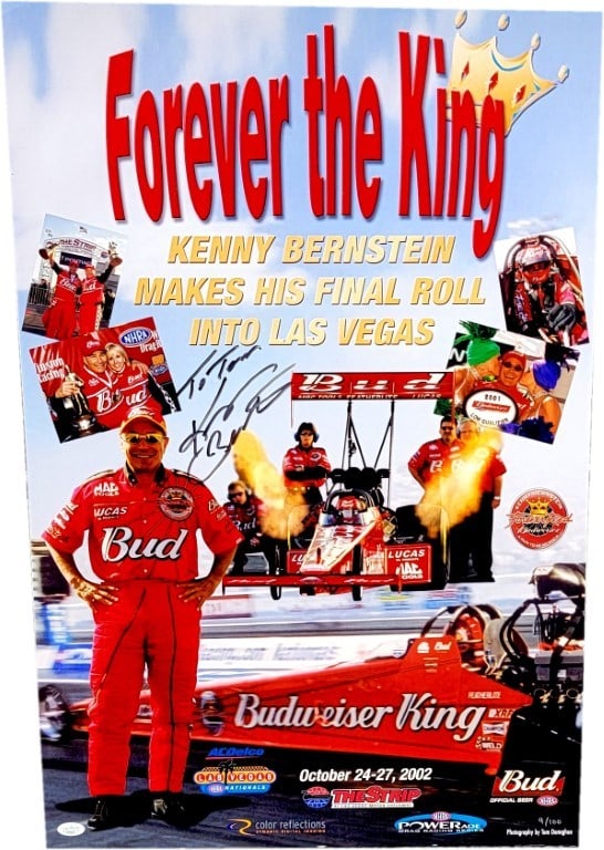 Kenny Bernstein Hand Signed 20x30 Poster JSA Authenticated NASCAR (1 of 4)