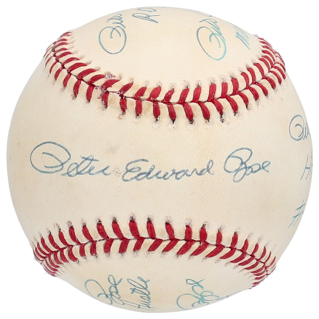 Pete Rose Signed Baseball with 6 Signatures Beckett COA (1 of 7)