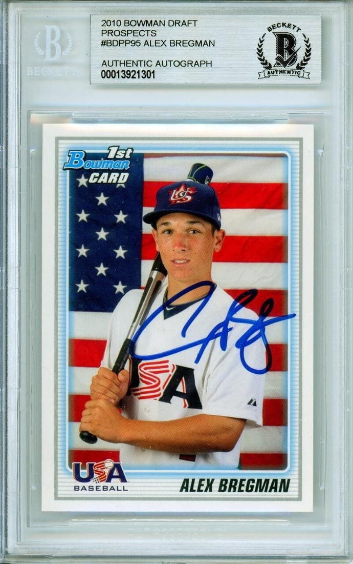 2010 Alex Bregman RC Autographed Trading Card BGS 10 Astros (1 of 6)