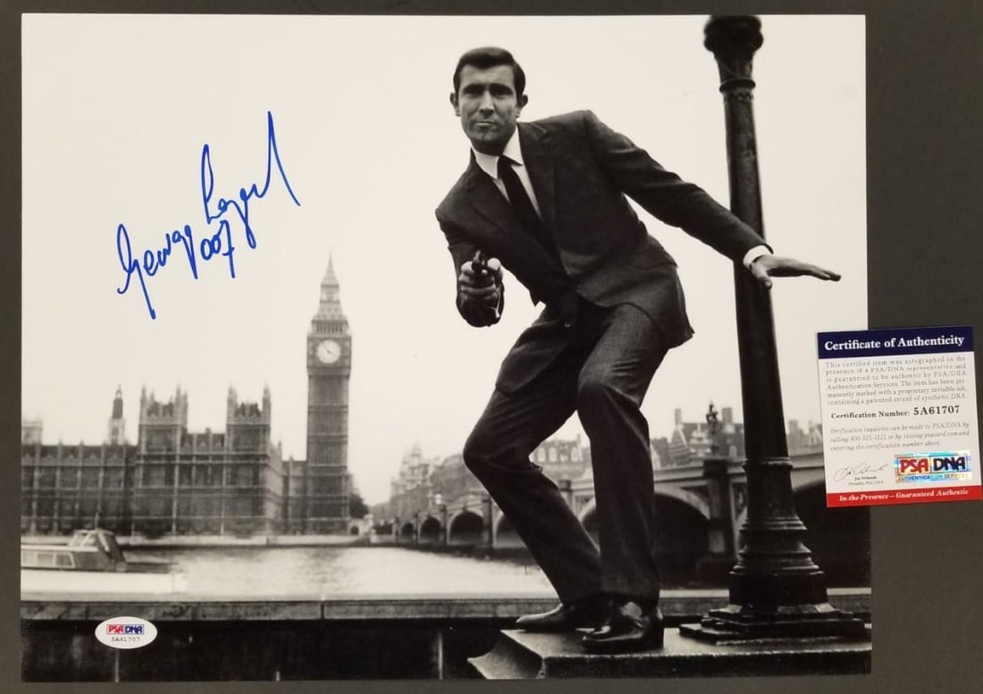 George Lazenby Signed 11x14 James Bond Photo PSA/DNA Authenticated (1 of 2)