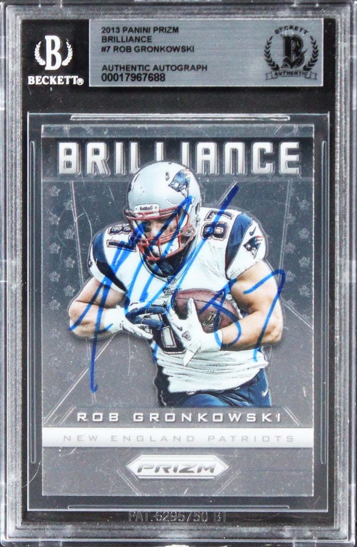 Rob Gronkowski Signed 2013 Panini Prizm Brilliance #7 Card Beckett Authenticated (1 of 2)