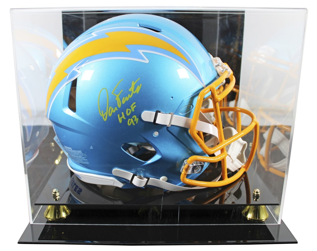 Dan Fouts Signed Chargers Flash Helmet HOF 93 with Beckett Authentication: Dan Fouts Signed Chargers Flash Helmet HOF 93 with Beckett Authentication This authentic Los Angeles Chargers full-size speed proline helmet has been personally signed by legendary player Dan Fouts, f