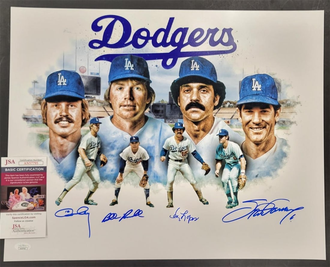 Los Angeles Dodgers Infield Signed 16x20 Photo BAS Authenticated Garvey Cey Lopes Russell (1 of 4)