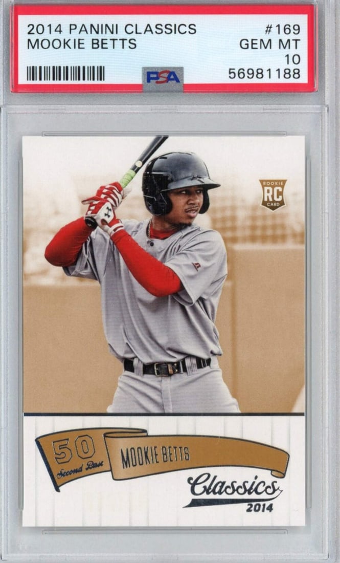 2014 Panini Classics Mookie Betts #169 Rookie Card PSA 10 Gem Mint (1 of 2)